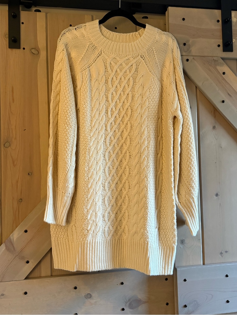 NWT Cable Knit Mini Dress in Cream - Picture 4 of 8